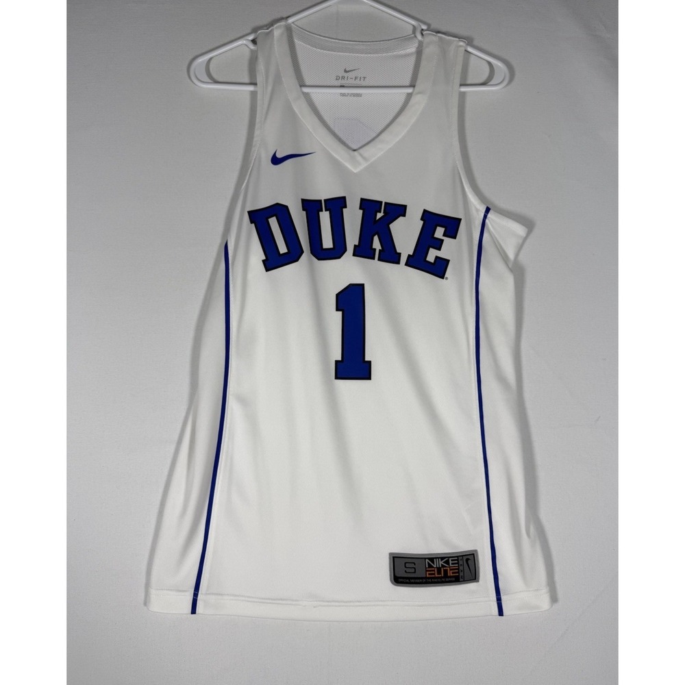 Nike Duke Blue Devils Basketball Jersey Men's Small White #1 Zion Kyrie Elite